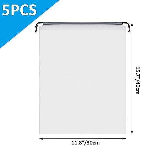 Clear Shoe Bags for Travel 5 PCS, 15.7" x 11.8" Travel Shoe Bags for Packing, Waterproof Drawstring Travel Shoe Storage Bag, Travel Essentials for Men and Women - Image 2