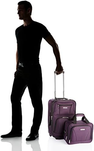Rockland Fashion Expandable Softside Upright Luggage Set, Purple, 2-Piece (14/19) - Image 8