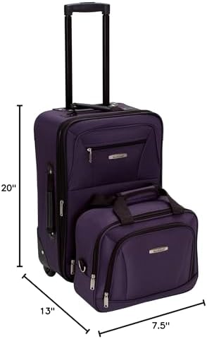 Rockland Fashion Expandable Softside Upright Luggage Set, Purple, 2-Piece (14/19) - Image 10