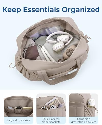 BAGSMART Gym Bag for Women, Duffle Bag for Travel with Wet Pocket, Lightweight Carry on Weekender Duffel, Water Resistant - Image 3