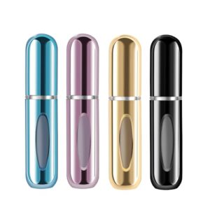 Yamadura Mini Refillable Perfume Portable Atomizer Bottle Refillable Perfume Spray, Refill Pump Case for Traveling and Outgoing (5ml, 4 Pack) 4