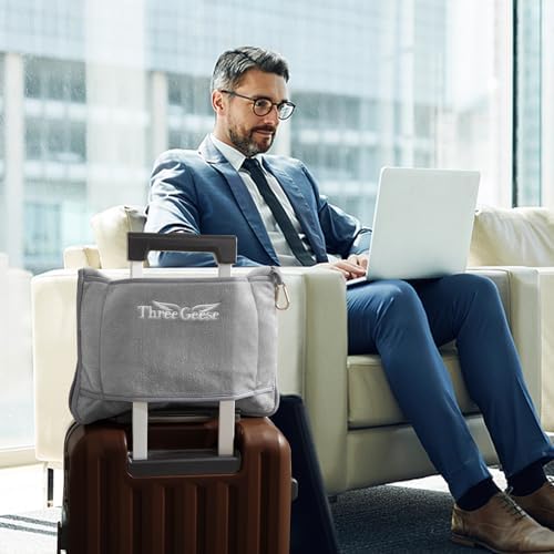 Three Geese 2-in-1 Travel Blanket Blanket and Pillows, Soft Flannel Airplane Throw with Hand Luggage Belt, 65x40inches, Portable Compact Design with Bag, Ideal for Travel Comfort - Image 6