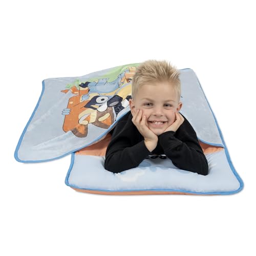NoJo Bluey for Real Life Toddler Nap Mat - Includes Attached Pillow and Fleece Blanket - Image 4