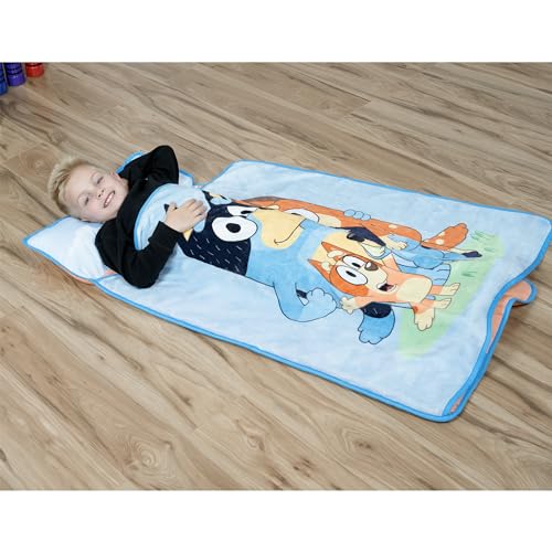 NoJo Bluey for Real Life Toddler Nap Mat - Includes Attached Pillow and Fleece Blanket - Image 5