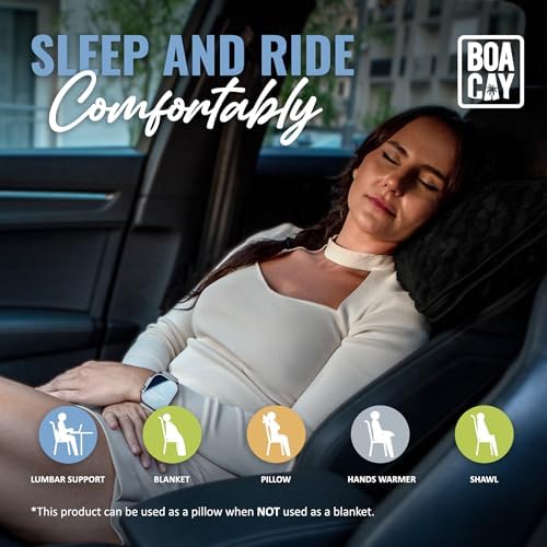 BOACAY Packable Travel Blanket for Airplane, Car - Compact Office Blanket - Portable Pillow for Adults, Kids with Case, Luggage Sleeve, Backpack Clip - Image 6