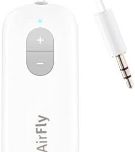 Twelve South AirFly SE | Bluetooth Wireless Transmitter/Adapter for AirPods/Wireless or Noise-Cancelling Headphones; use on Airplanes and Gym Equipment, 20+ hr Battery Life