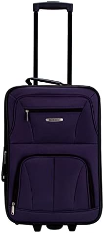 Rockland Fashion Expandable Softside Upright Luggage Set, Purple, 2-Piece (14/19) - Image 2