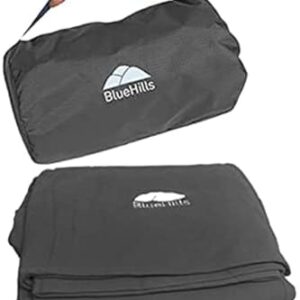 BlueHills Ultra Compact Travel Blanket Pillow in Portable Bag Case Soft 70 X 56 with Strap Backpack Clip Premium Cozy Soft Compact Pack Large Blanket for Airplane Flight Layover Grey - Gray C002