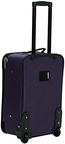 Rockland Fashion Expandable Softside Upright Luggage Set, Purple, 2-Piece (14/19) - Image 3