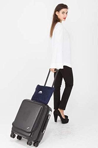 BlueHills Premium Soft Travel Blanket Pillow Airplane Blanket Packed in Soft Bag Pillowcase with Hand Luggage Belt and Backpack Clip, Compact Pack Large Plane for Any Travel (Navy Blue T002) - Image 6