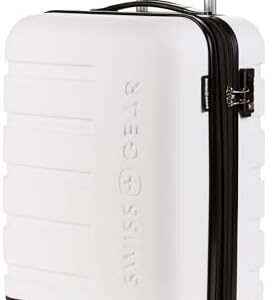 SwissGear 7366 Hardside Expandable Luggage with Spinner Wheels, White, Carry-On 19-Inch