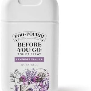 Poo-Pourri Before-You-Go Toilet Spray, Lavender Vanilla, 1 Fl Oz Pocket Travel Size - Lavender, Vanilla and Citrus