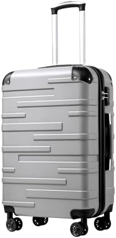 Coolife Luggage Suitcase Carry-on Hardside Travel Luggage TSA Lock Spinner Telescopic Handle