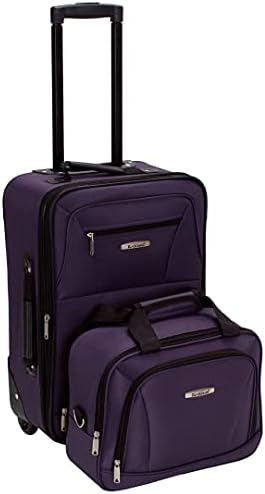 Rockland Fashion Expandable Softside Upright Luggage Set, Purple, 2-Piece (14/19)