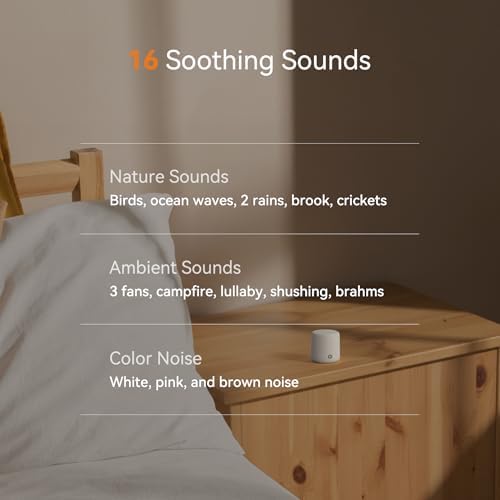 Dreamegg Portable White Noise Machine - Travel Sound Machine for Sleep, Features Powerful Battery, Egg-Sized, 16 Nature Sounds, Timer, Sound Machine for Baby Adults Office Privacy Home Gift - Image 4