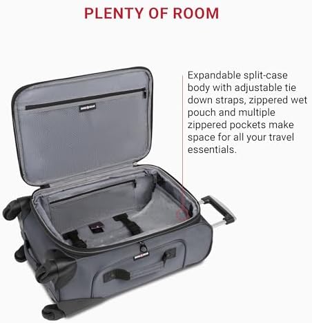 SwissGear Sion Softside Expandable Luggage, Dark Grey, Carry-On 21-Inch - Image 5