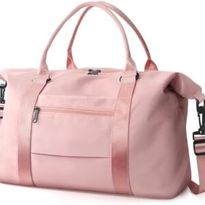 Travel Duffel Weekender Carry On Tote for Women and Men - Waterproof Gym Bag, Hospital Bag for Labor and Delivery, Overnight Luggage with Trolley Sleeve