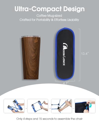 MOON LENCE Portable Camping Chair, Backpacking Chair, Ultralight & Compact, 400 lbs Capacity, for Outdoor Camp, Travel, Beach, Picnic, Hiking - Image 2