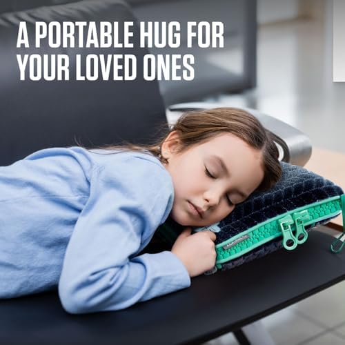 VENTURE 4TH Travel Blanket Pillow – Premium Ultra-Soft & Warm 2-in-1 Blanket or Pillow for Airplane, Car & Bus – Compact, Lightweight & Portable – Lint-Free, No Shedding, No Pilling - Navy/Teal - Image 7