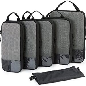 BAGSMART 6 Set Compression Packing Cubes - Lightweight Travel Essentials, Durable Luggage Organizer