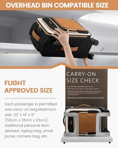 LOVEVOOK Carry On Luggage 22x14x9 Airline Approved,20 Inch Carry On Suitcases with Wheels,Softside Rolling Suitcase with TSA Lock for Women Men,Lightweight Travel luggage - Image 3