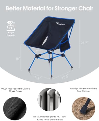 MOON LENCE Portable Camping Chair, Backpacking Chair, Ultralight & Compact, 400 lbs Capacity, for Outdoor Camp, Travel, Beach, Picnic, Hiking - Image 5