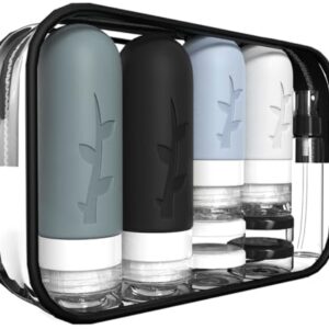 18pack Travel Bottles for Toiletries,TSA Approved Silicone Travel Containers jar for Toiletries,Leak Proof Refillable Liqus Shampoo And Conditioner Travel Essentials toiletry Bottles
