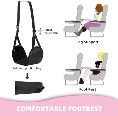 3 in 1 Travel Blanket Pillow Set with Airplane Footrest - 350 GSM Thick Travel Blanket Airplane Compact with Bag, Inflatable Pillow, Foot Hammock for Plane TravelTravel (Green) - Image 3