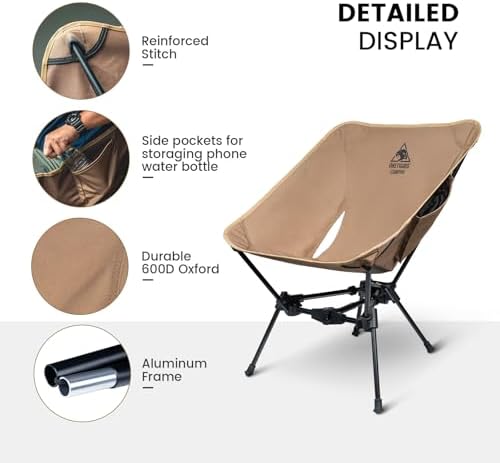 OneTigris Tigerblade Camping Chair, Lightweight Folding Backpacking Hiking, Compact Portable 330 lbs Capacity - Image 6