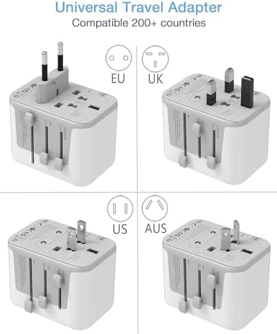 TESSAN Universal Travel Adapter, International Power Adapter 5.6A 28W 3 USB C 2 USB A Ports, Travel Worldwide Plug Adaptor, Outlet Wall Charger for Europe UK EU AUS (Type C/G/A/I) - Image 2