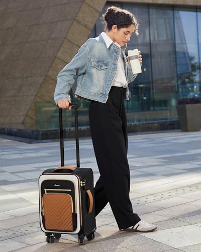 LOVEVOOK Carry On Luggage 22x14x9 Airline Approved,20 Inch Carry On Suitcases with Wheels,Softside Rolling Suitcase with TSA Lock for Women Men,Lightweight Travel luggage - Image 7