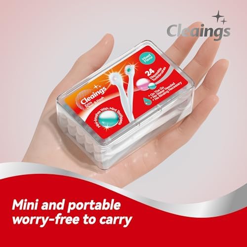 cleaings® Mini Brushes-Disposable Toothbrushes with Toothpaste and Pick for Work or Travel, 24 Count (Mint Flavor(Pack of 1)) - Image 7