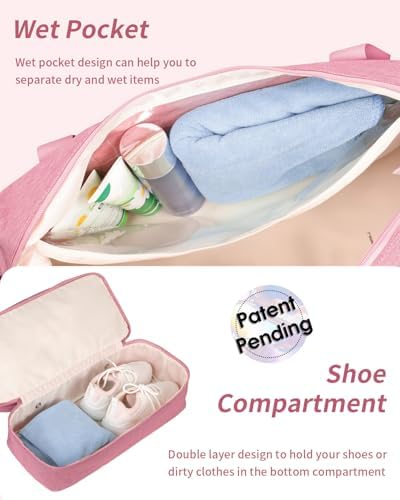 Wandering Nature For Spirit Airlines Personal Item Bag 18x14x8 Travel Duffel Bag Underseat Carry on Luggage with Shoe Compartment Wet Pocke Toiletry Pouch for Women Men Patent Pending - Image 3