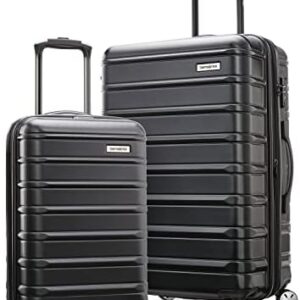 Samsonite Omni 2 Hardside Expandable Luggage with Spinner Wheels, 2-Piece Set (19/24), Midnight Black