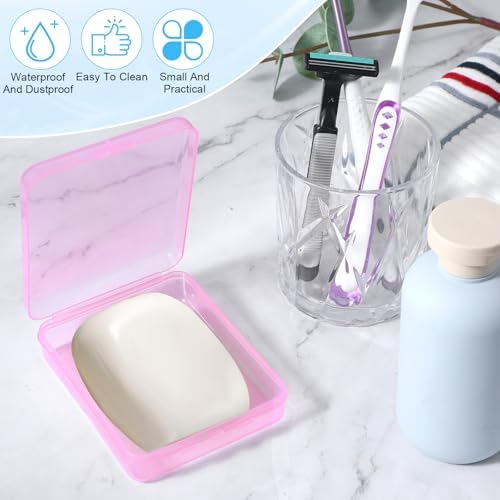 Portable Travel Cotton Pad Holder 3 Pcs Travel Qtips Case Cotton Pad Holder Travel Dispenser Cosmetic Sponge Storage Box Cotton Swab Travel Case For Cotton Rounds Swabs Floss (Pink, Transparent, Blue) - Image 6