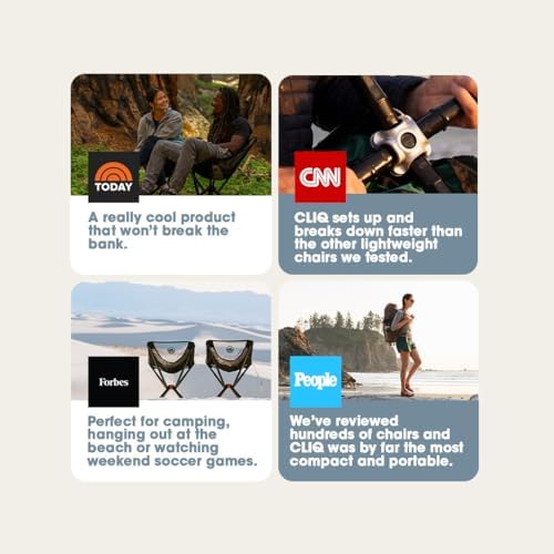 CLIQ Portable Chair - Lightweight Folding Chair for Camping - Supports 300 Lbs - Perfect for Outdoor Adventures - Red - Image 6