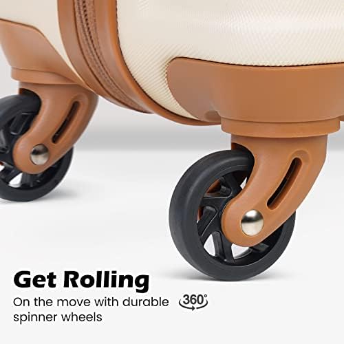 Coolife Suitcase Set 3 Piece Carry On Hardside Luggage with TSA Lock Spinner Wheels (White, S(20in)) - Image 6