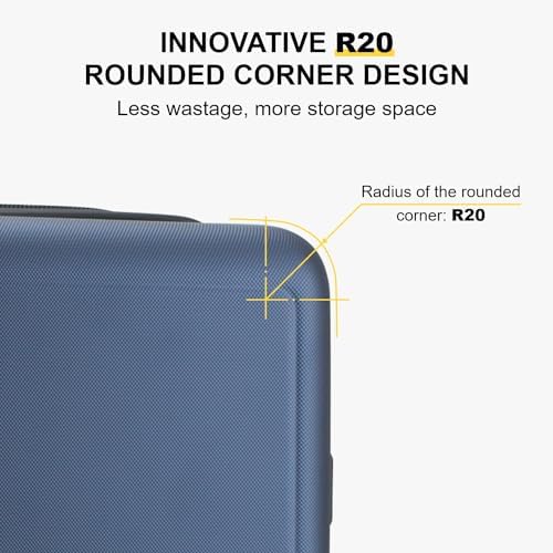 LEVEL8 Carry on Luggage Airline Approved, Carry-on Suitcases with Wheels, Lightweight Hardside Luminous Textured Luggage for Travel with Tsa Lock, 20 Inch, Navy - Image 5