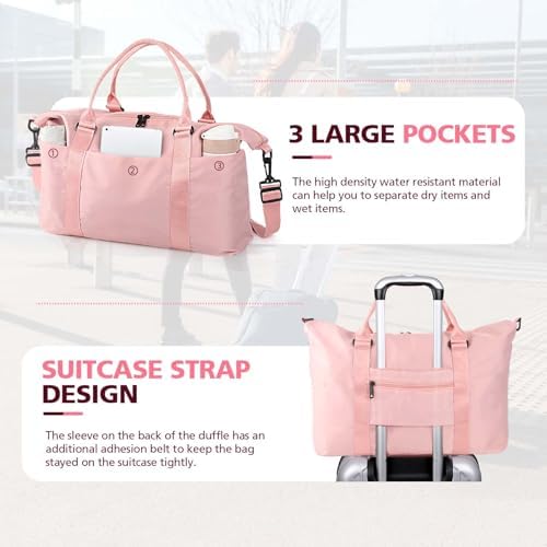 Travel Duffel Weekender Carry On Tote for Women and Men - Waterproof Gym Bag, Hospital Bag for Labor and Delivery, Overnight Luggage with Trolley Sleeve - Image 4