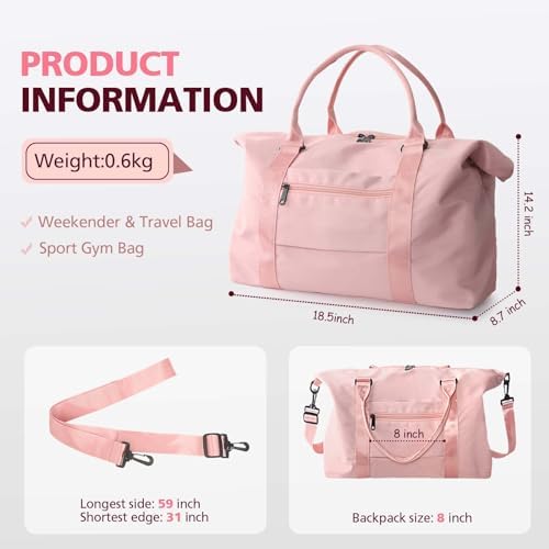 Travel Duffel Weekender Carry On Tote for Women and Men - Waterproof Gym Bag, Hospital Bag for Labor and Delivery, Overnight Luggage with Trolley Sleeve - Image 5