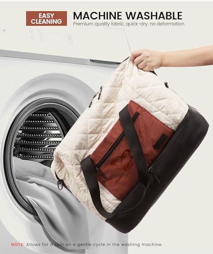 LOVEVOOK Weekender Bags for Women, Puffer Travel Duffel Bags for Woman, Large Hospital Bag for Women Labor Delivery with Shoe Compartment, Carry On Overnight Bag, Personal Item Travel Bag for Airplane - Image 8