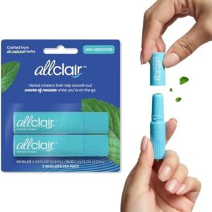 Nausea Relief Inhaler - All-Natural Remedy for Motion Sickness, Morning Sickness, Stress, and Queasiness - Fast-Acting, Drug-Free, Non-Drowsy & Portable Travel Essential - Pack of 2 Inhalers