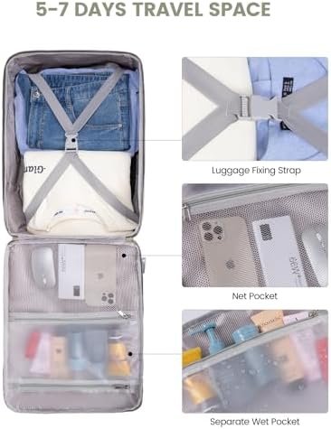 LOVEVOOK 40L Travel Backpack for Women & Men, Large Carry on Backpack for Airplanes with 3 Packing Cubes, TSA Personal Item Travel Bag fits 17" Laptop, Waterproof Weekender Essentials Airline Approved - Image 9