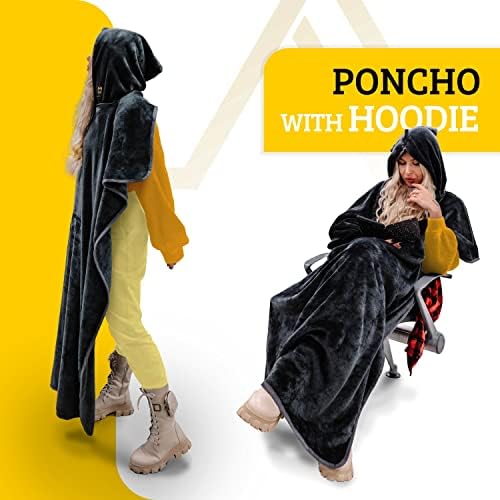 Travel Blanket Airplane Compact with Hoodie – 2in1 Airplane Travel Accessories from Plane Blanket to Travel Pillow with Luggage Strap, Soft Handle & Secure Pocket - Image 2