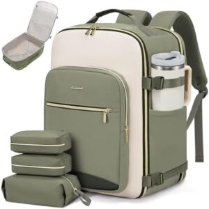 LOVEVOOK 40L Travel Backpack for Women & Men, Large Carry on Backpack for Airplanes with 3 Packing Cubes, TSA Personal Item Travel Bag fits 17" Laptop, Waterproof Weekender Essentials Airline Approved