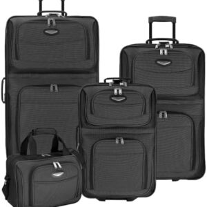 Travel Select Amsterdam Expandable Rolling Upright Luggage, Gray, 4-Piece Set