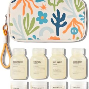 MAISONOVO Travel Bottles for Toiletries, TSA Approved, Leak Proof Refillable, Travel Size Containers and Bottles with Water Proof Toiletry Bag - Orange Pouch