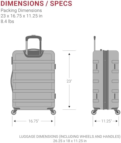 SwissGear 7366 Hardside Expandable Luggage with Spinner Wheels, Clearly Aqua, Checked-Medium 23-Inch - Image 7