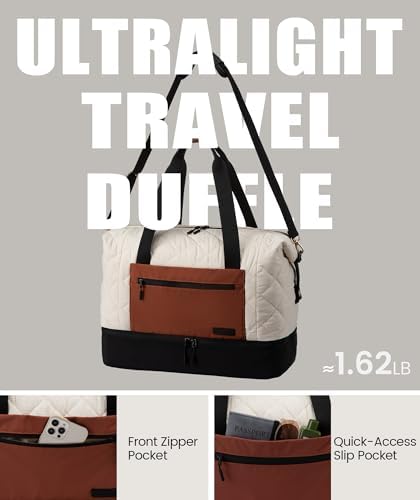 LOVEVOOK Weekender Bags for Women, Puffer Travel Duffel Bags for Woman, Large Hospital Bag for Women Labor Delivery with Shoe Compartment, Carry On Overnight Bag, Personal Item Travel Bag for Airplane - Image 3