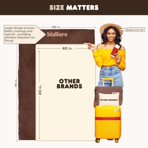 XL Travel Blanket and Pillow Set - Ultra Soft Pillow Blanket for Car, Airplane, and Camping - Airplane Blanket for Long Flights w/Large Carry Bag, Hidden Pocket, and Multiple Carrying Options - Image 3